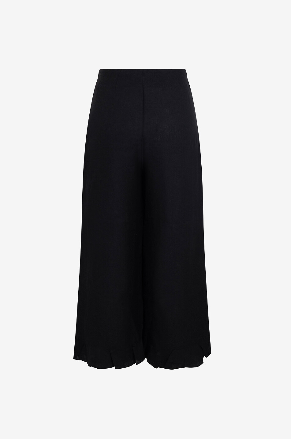 Jupe large raccourcie taille haute en lin Clara Ruffled