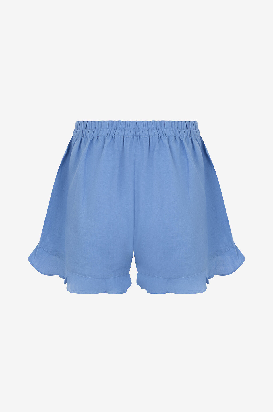 ARKITAIP Short en lin à volants Paula Femme BLEU 2