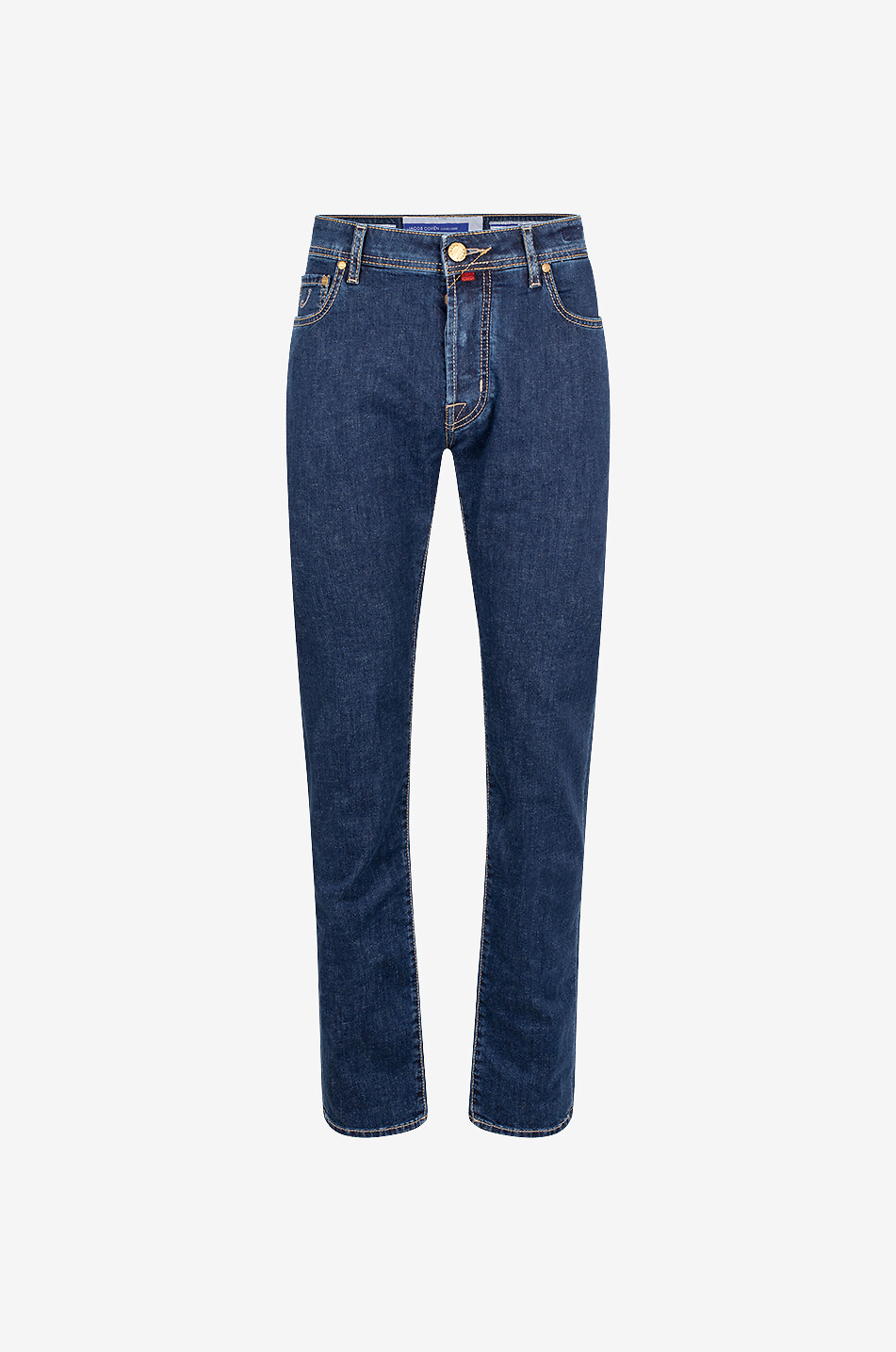 JACOB COHEN Bard cotton and linen straight-leg jeans Men DARK BLUE 1