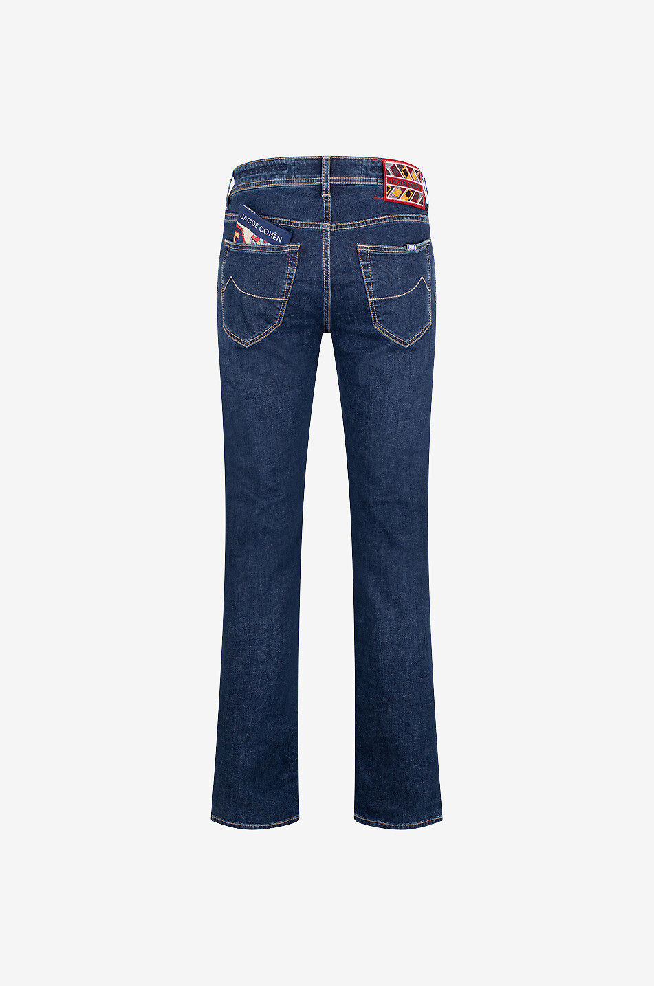 JACOB COHEN Bard cotton and linen straight-leg jeans Men DARK BLUE 2