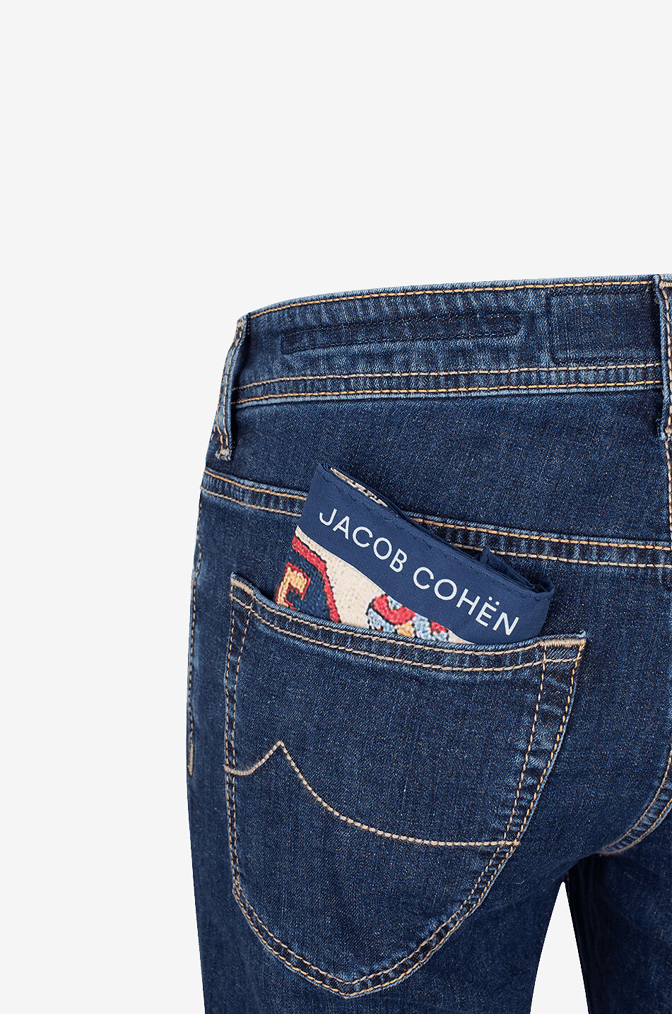 JACOB COHEN Bard cotton and linen straight-leg jeans Men DARK BLUE 3