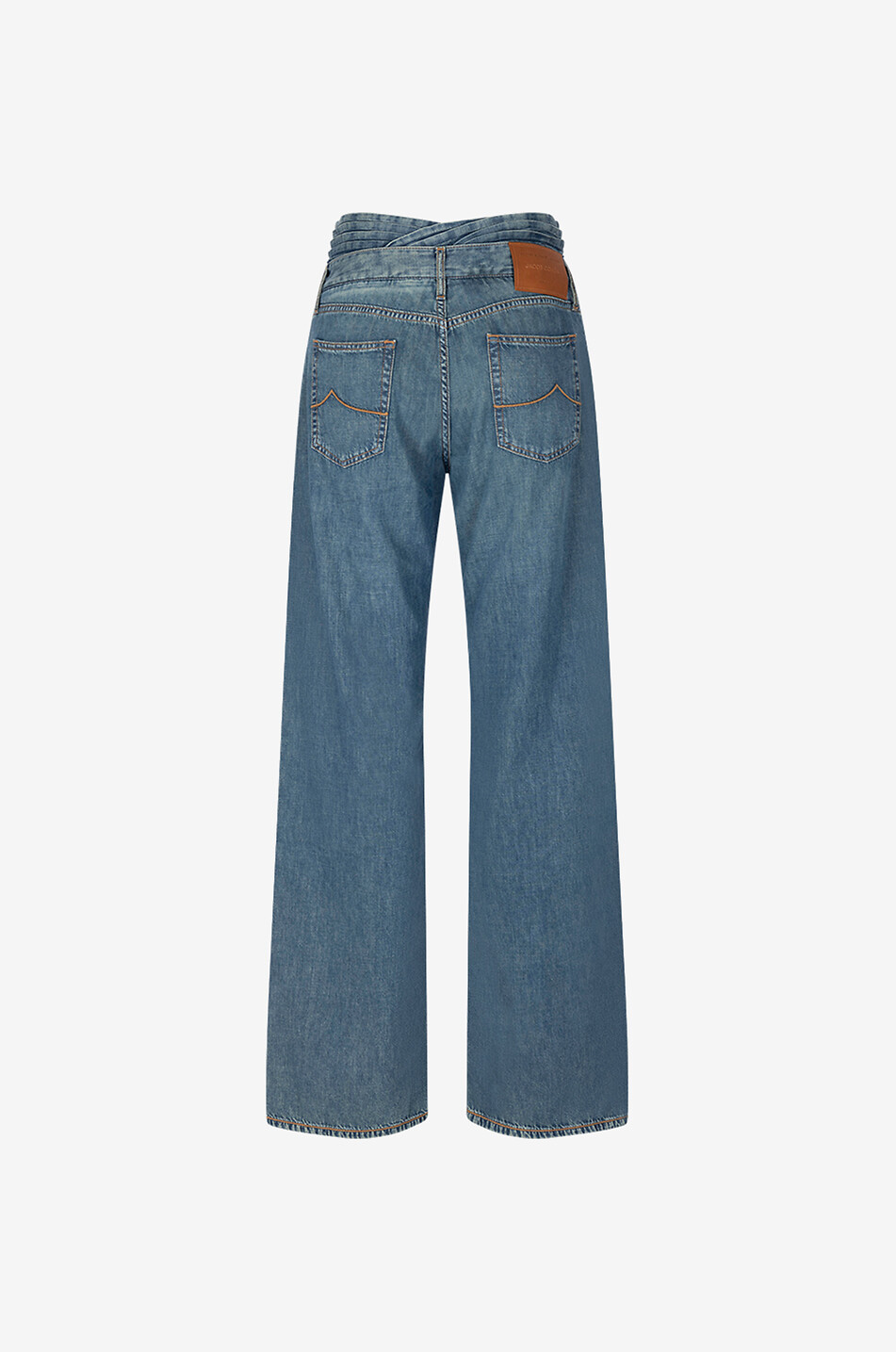 Jean large en coton avec ceinture à nouer