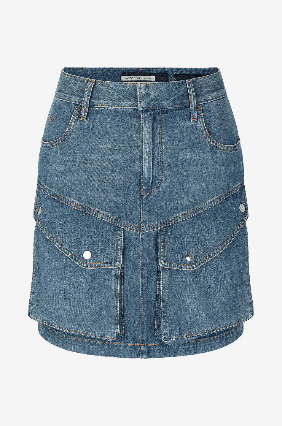 Denim cargo miniskirt