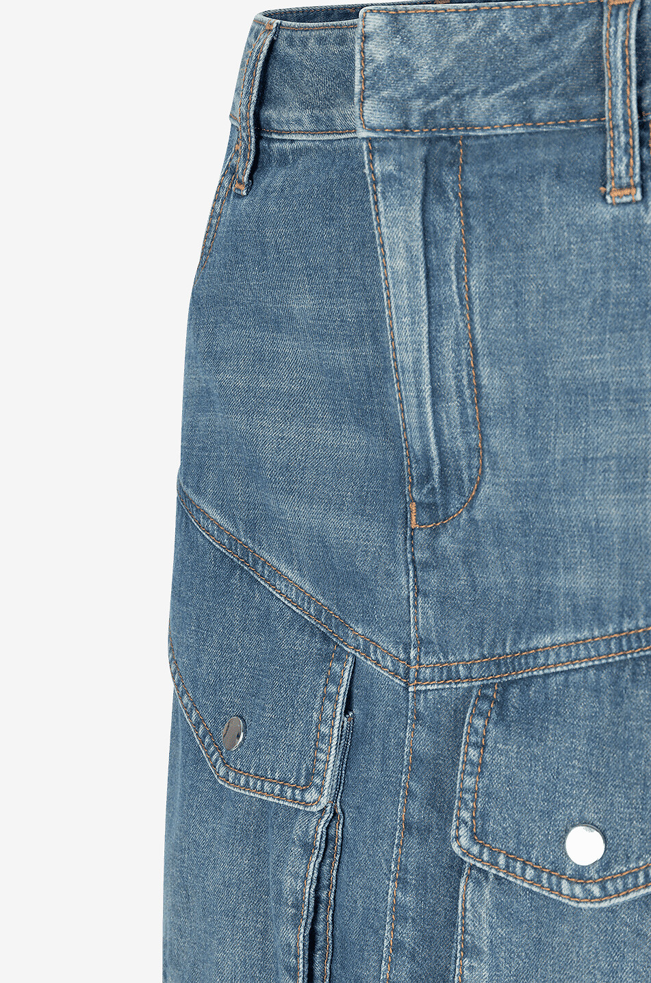 Cargo-Minirock aus Denim