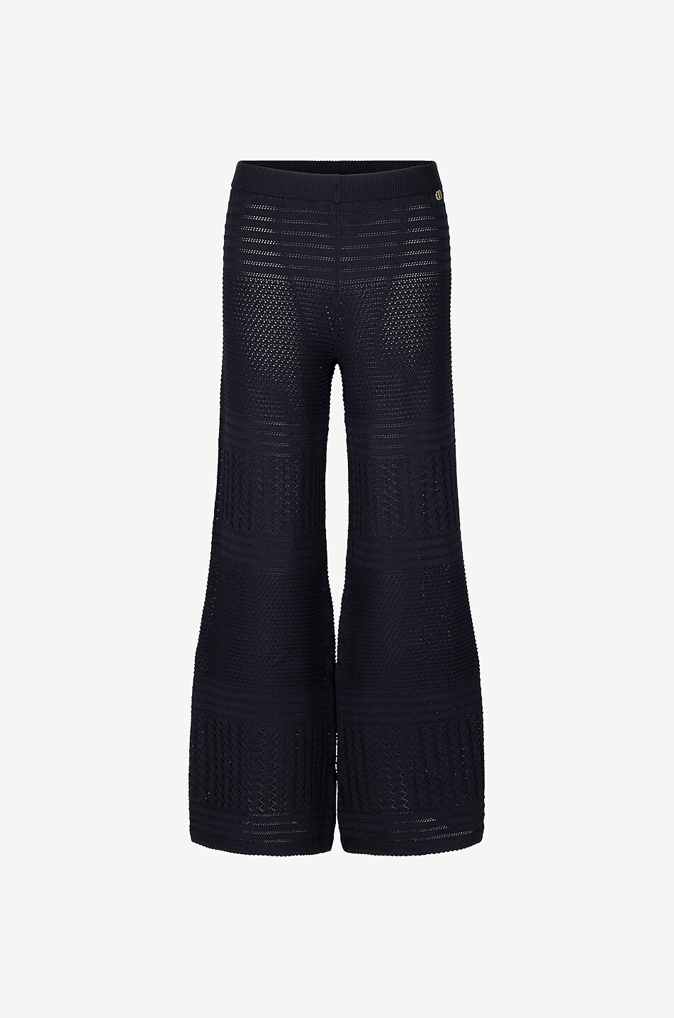 TWINSET Pantalon large en maille ajourée Femme NOIR 1