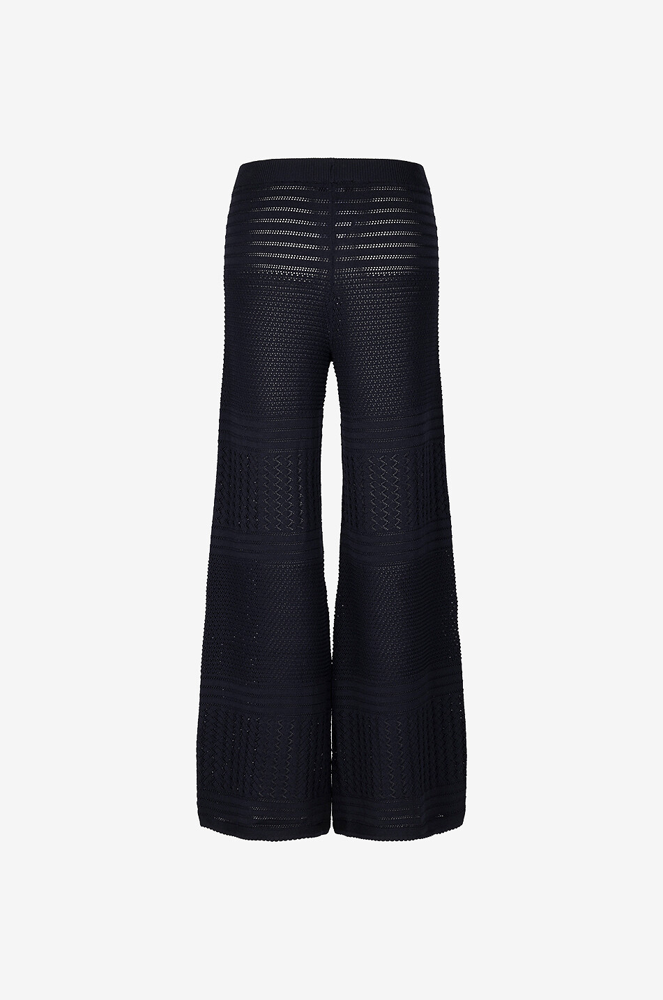TWINSET Pantalon large en maille ajourée Femme NOIR 2