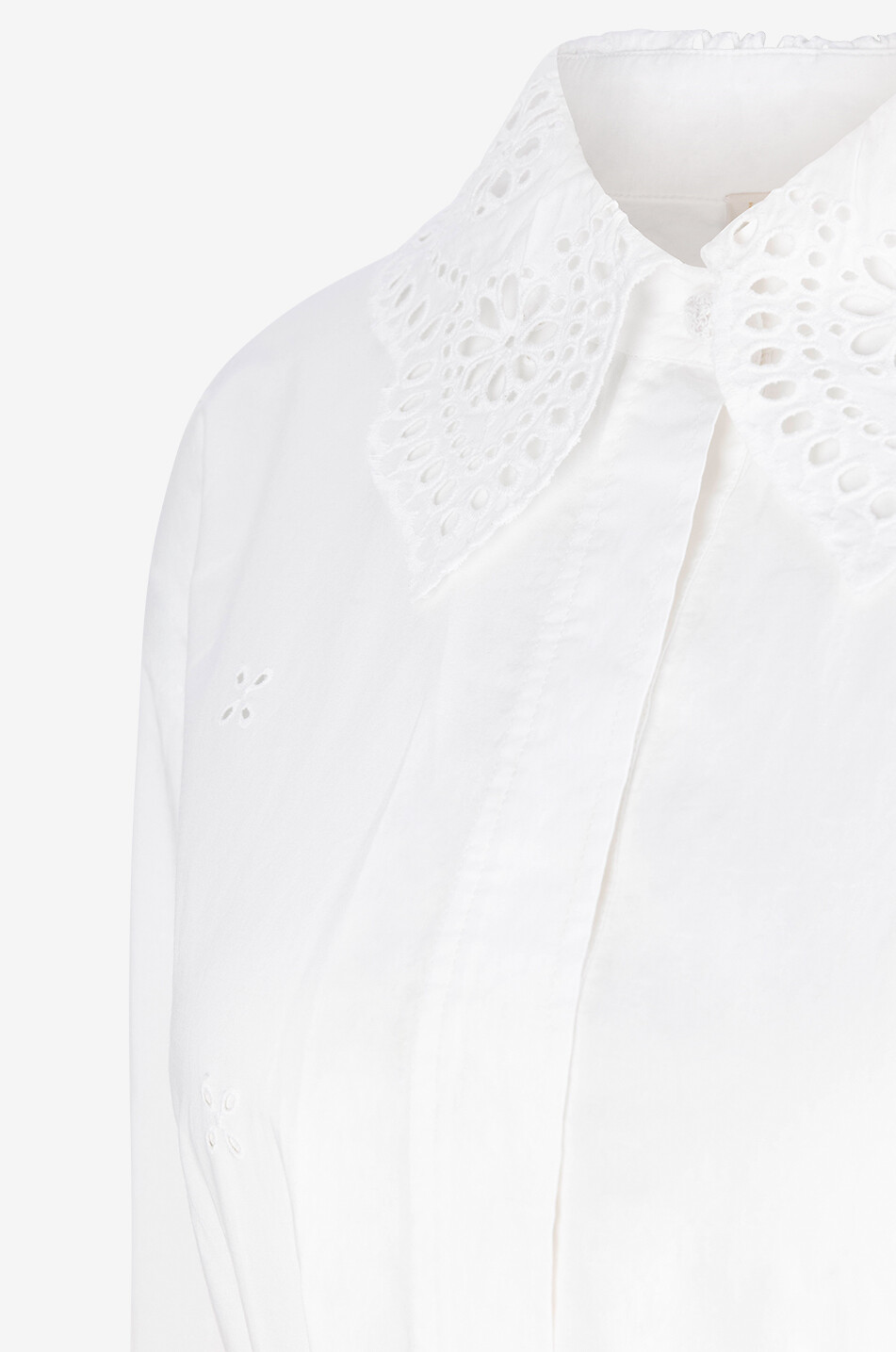 ULLA JOHNSON Robe chemise courte en coton Gemma Femme BLANC 3