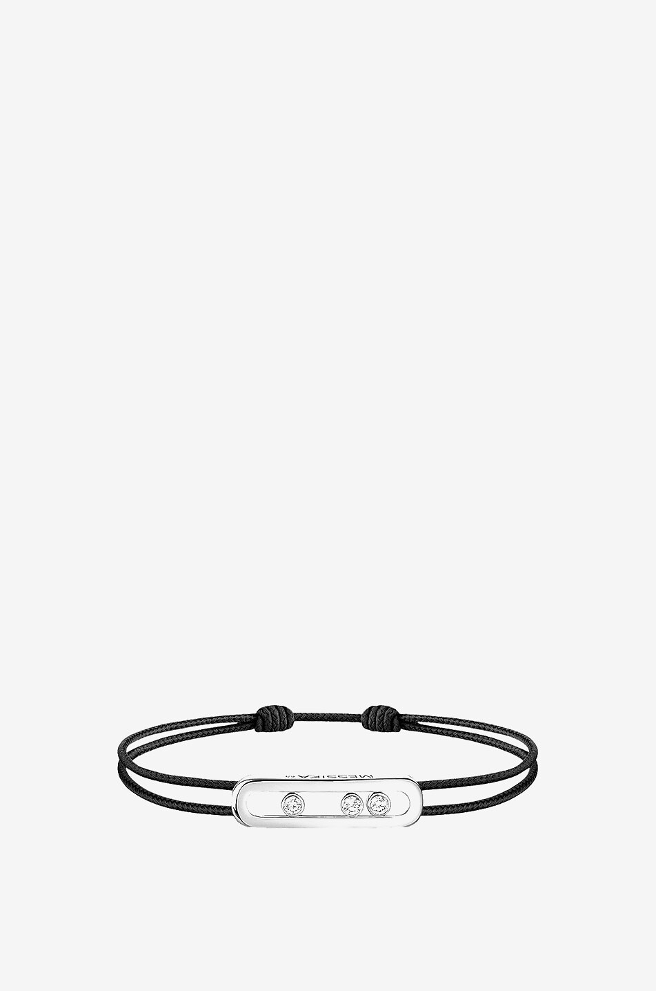 MESSIKA Bracelet sur cordon détail or blanc et diamant Messika Care(s) Noir Femme BLANC 2