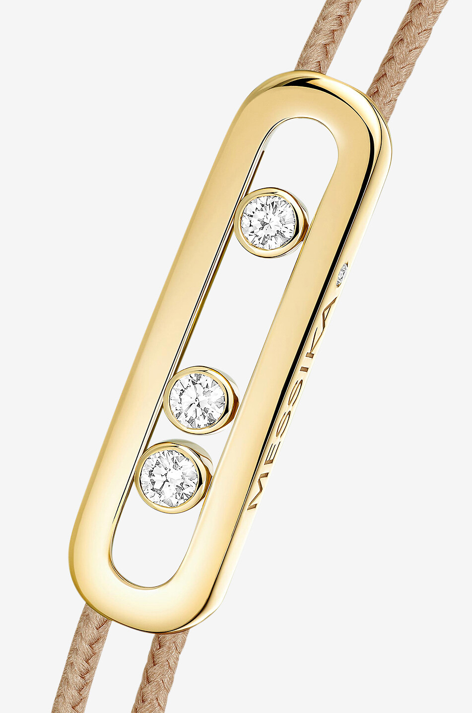 MESSIKA Bracelet sur cordon détail or jaune et diamant Messika Care(s) Beige Femme JAUNE 3