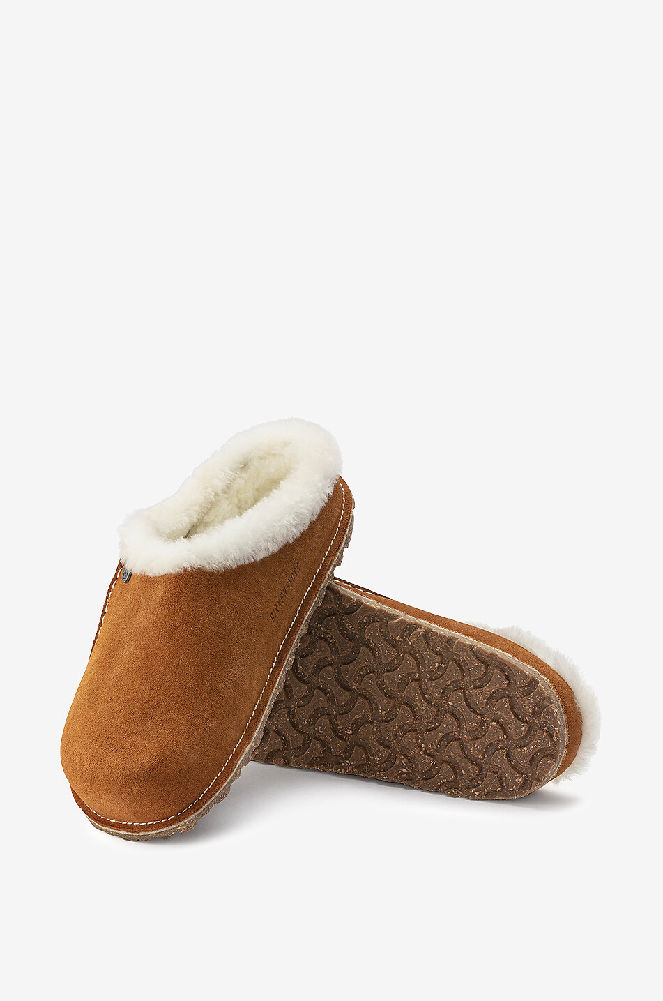 BIRKENSTOCK Pantoufles en daim rembourrées Zermatt Premium Femme MARRON CLAIR 6