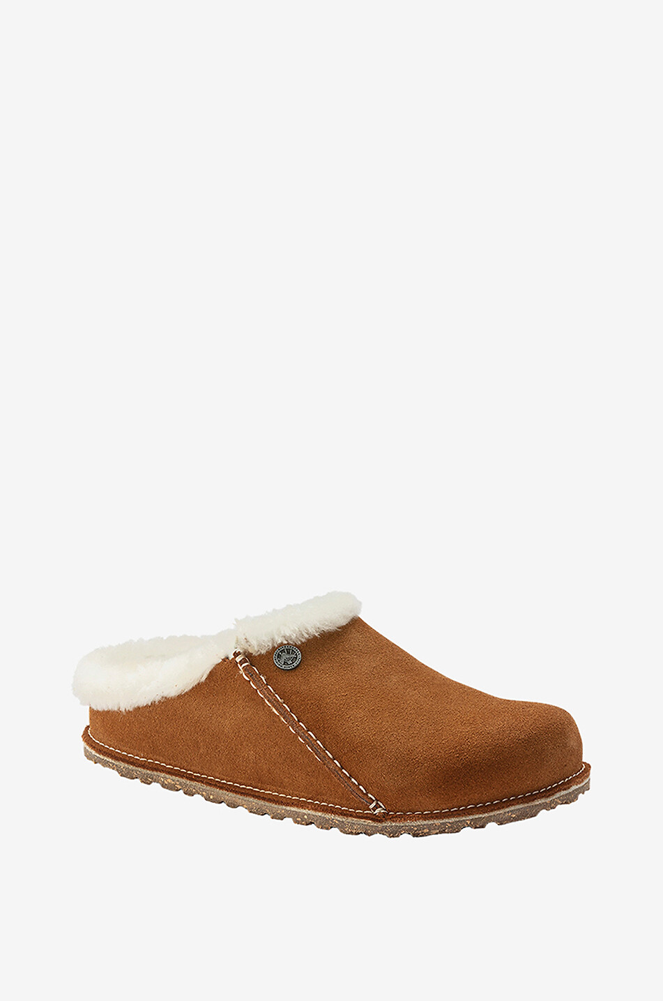 BIRKENSTOCK Pantoufles en daim rembourrées Zermatt Premium Femme MARRON CLAIR 1