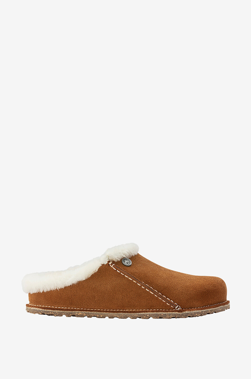 BIRKENSTOCK Pantoufles en daim rembourrées Zermatt Premium Femme MARRON CLAIR 2