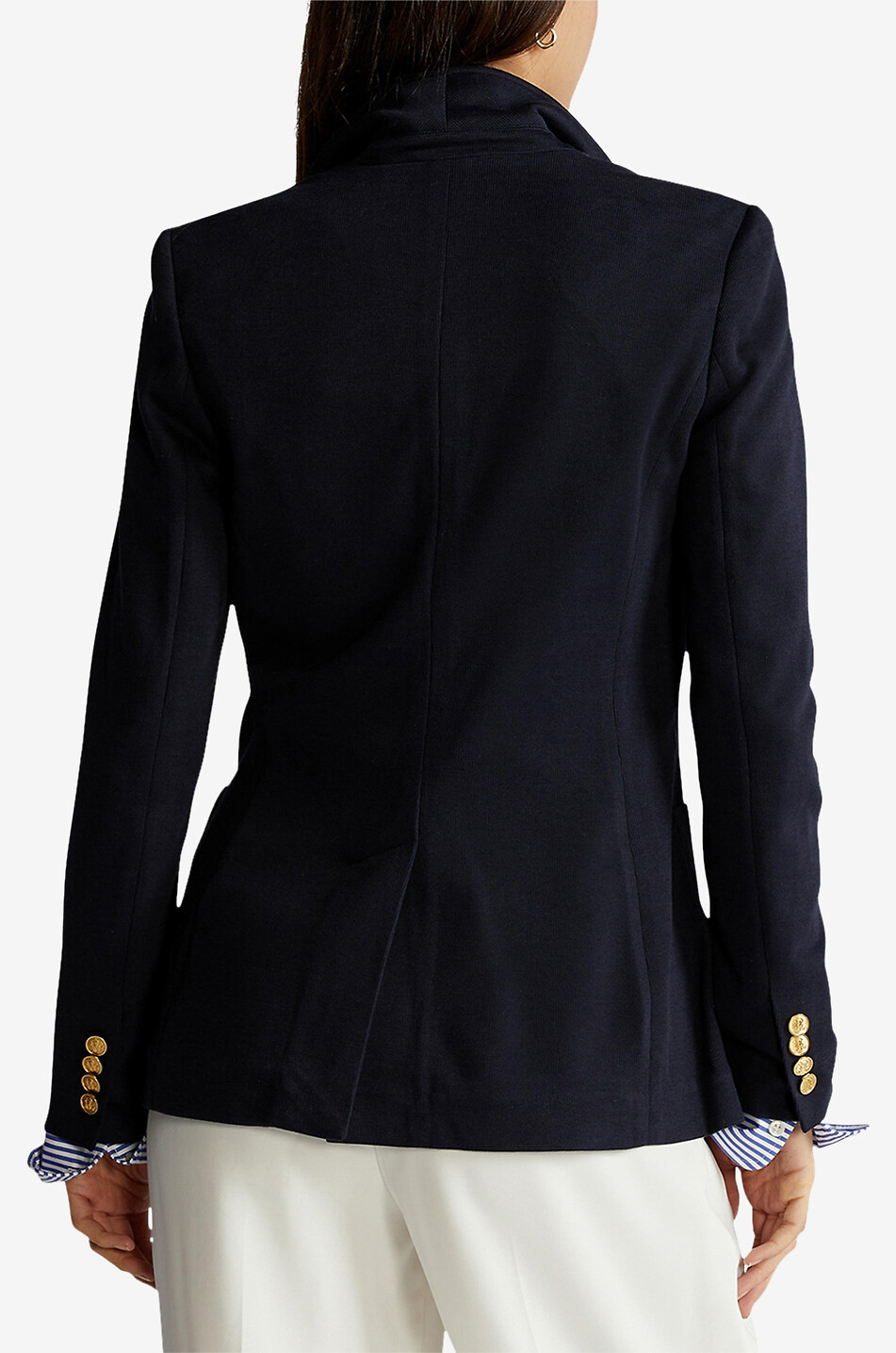 POLO RALPH LAUREN PRL embroidered cinched jacquard knit blazer Women DARK BLUE 3