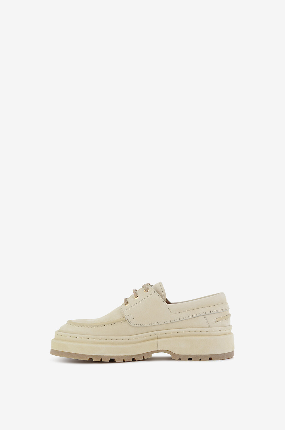 JACQUEMUS Les Bateau Pavane nubuck leather boat shoes Men LIGHT YELLOW 3