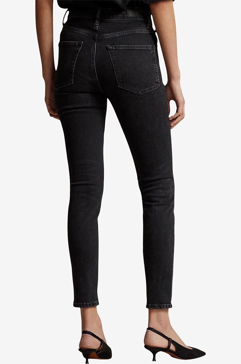 Verkürzte Jeans mit hoher Taille Ultra-Slim Parker