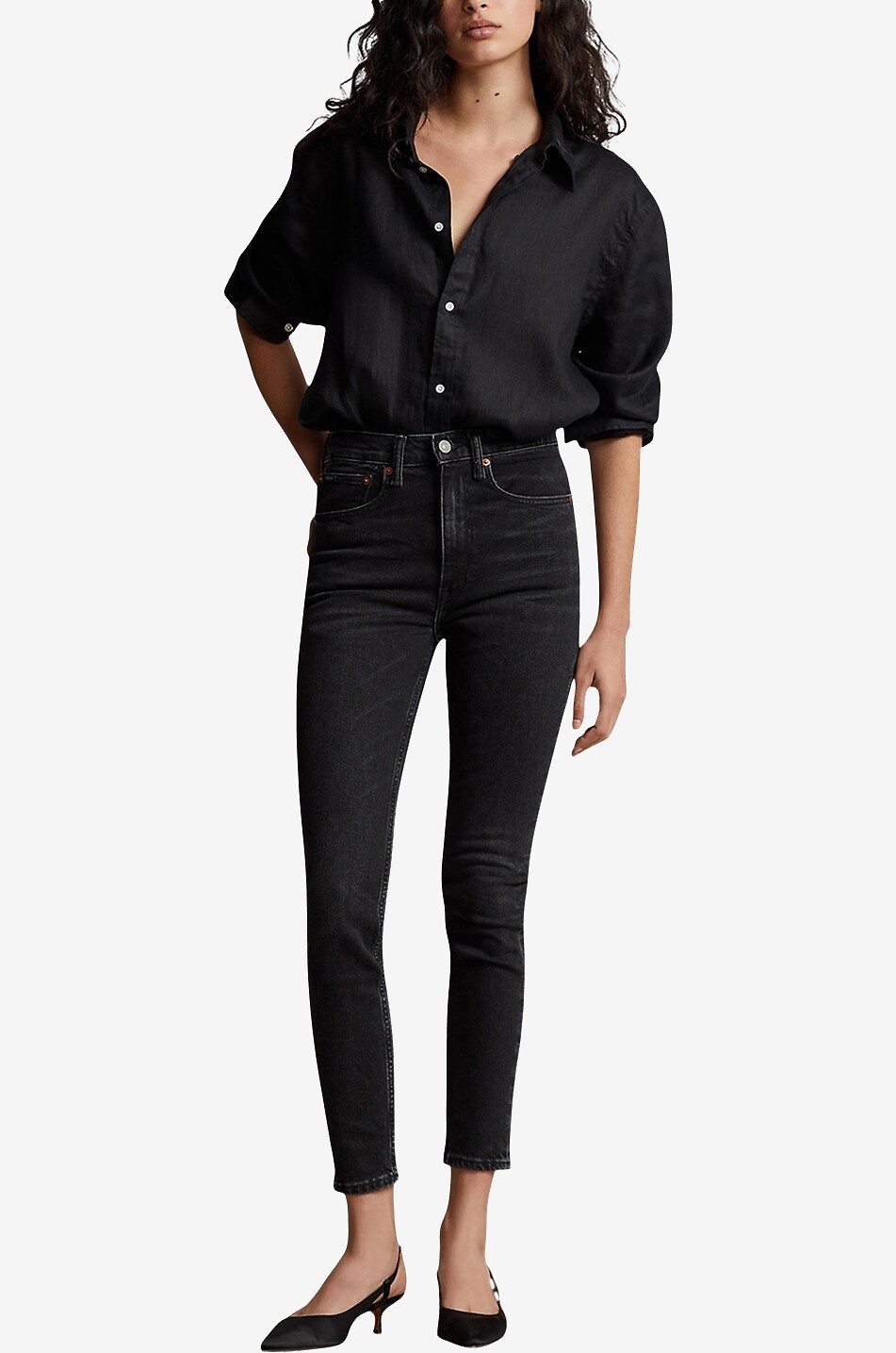 Ralph lauren women's black jeans best sale