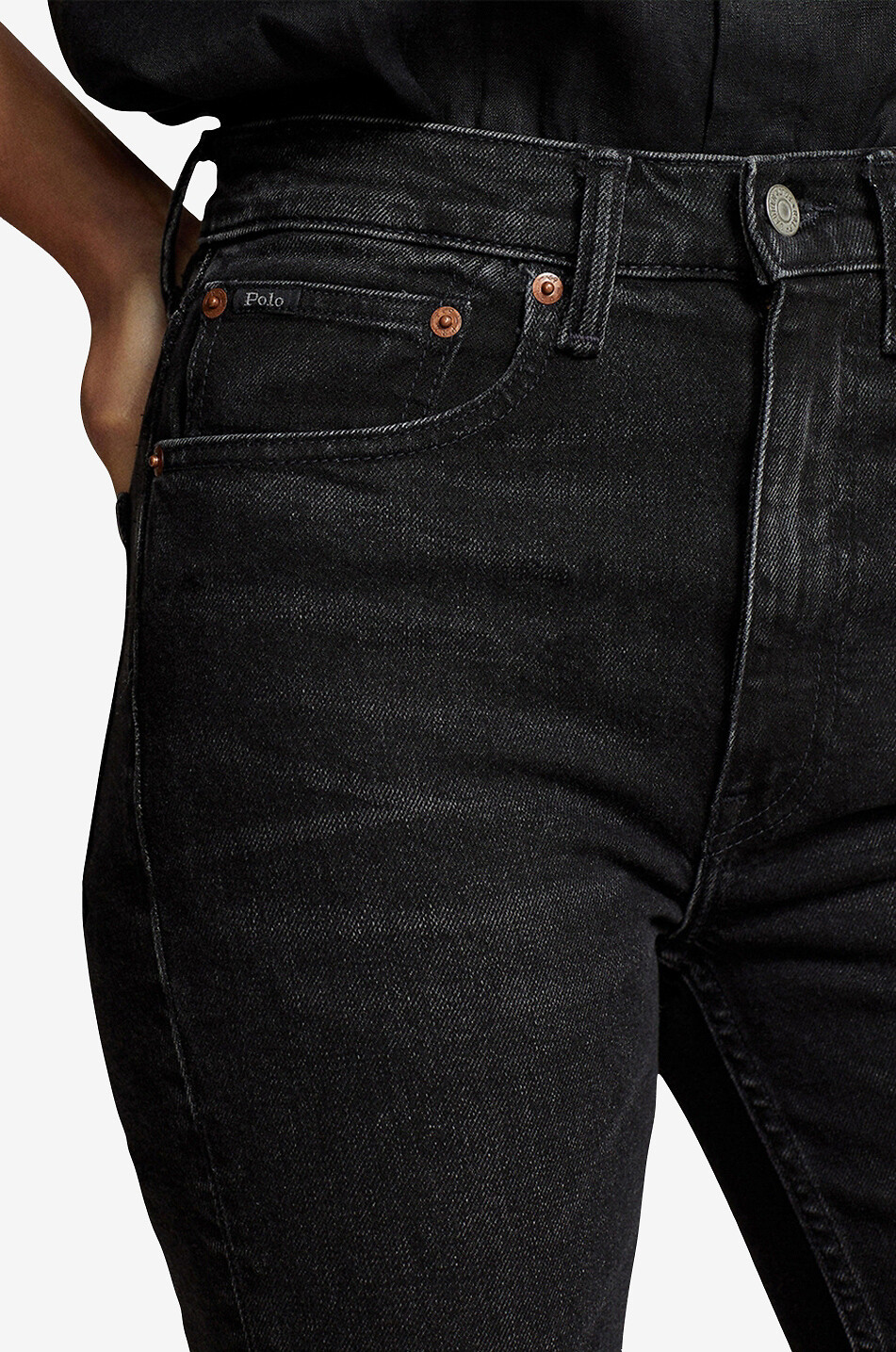 Verkürzte Jeans mit hoher Taille Ultra-Slim Parker