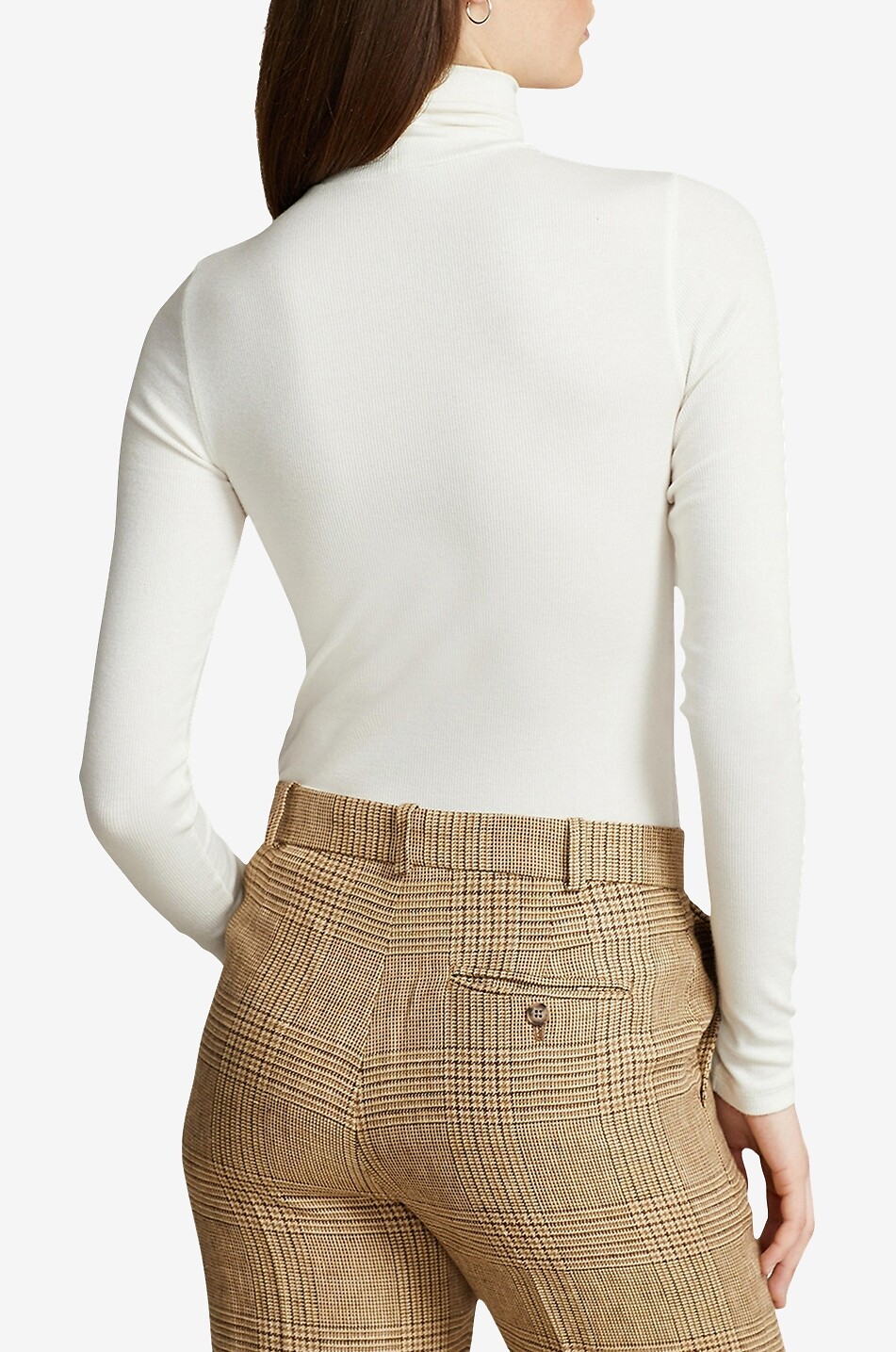 POLO RALPH LAUREN Pull chaussette léger à col roulé Femme BLANC CASSE 3