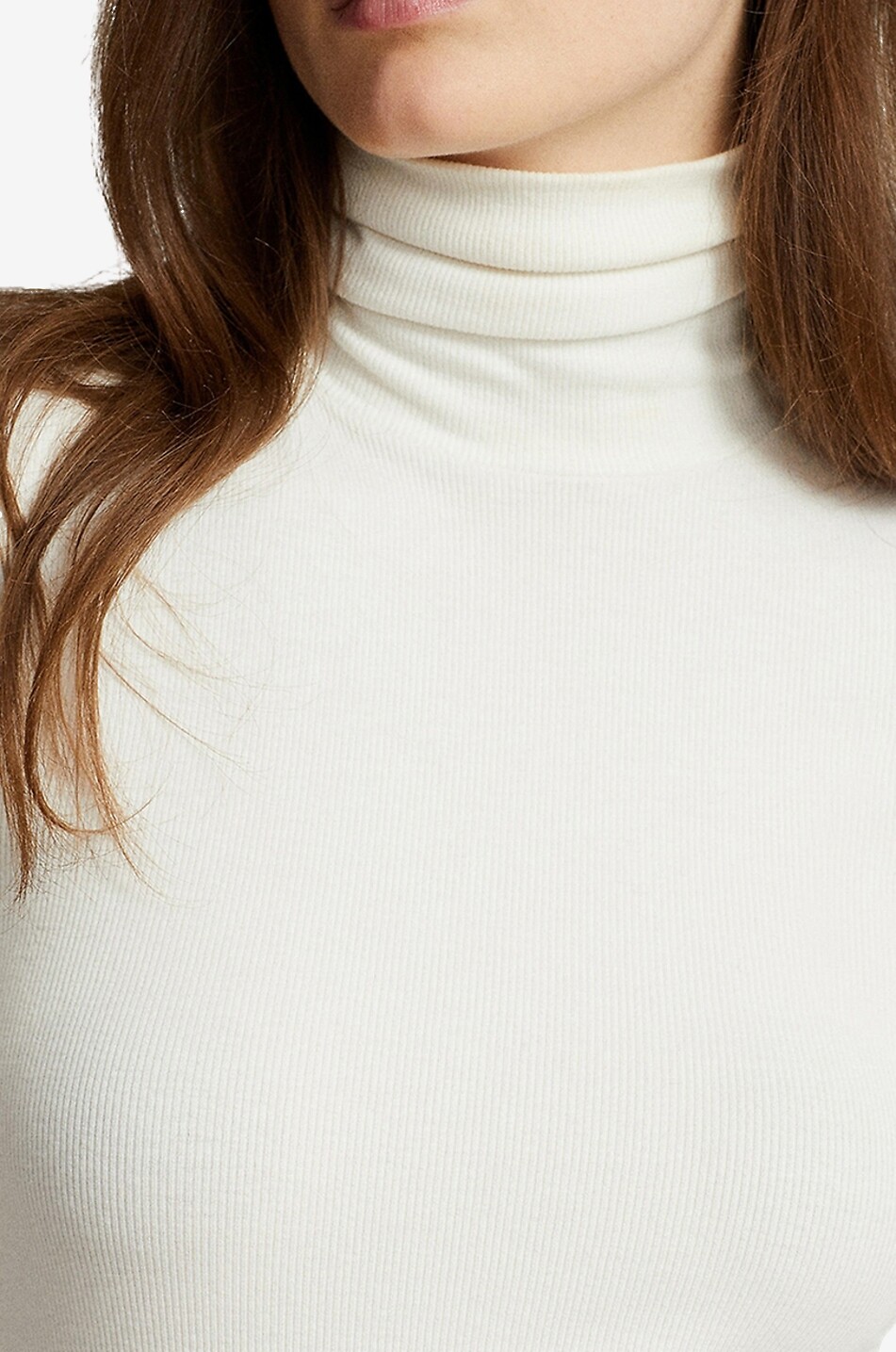 POLO RALPH LAUREN Pull chaussette léger à col roulé Femme BLANC CASSE 5