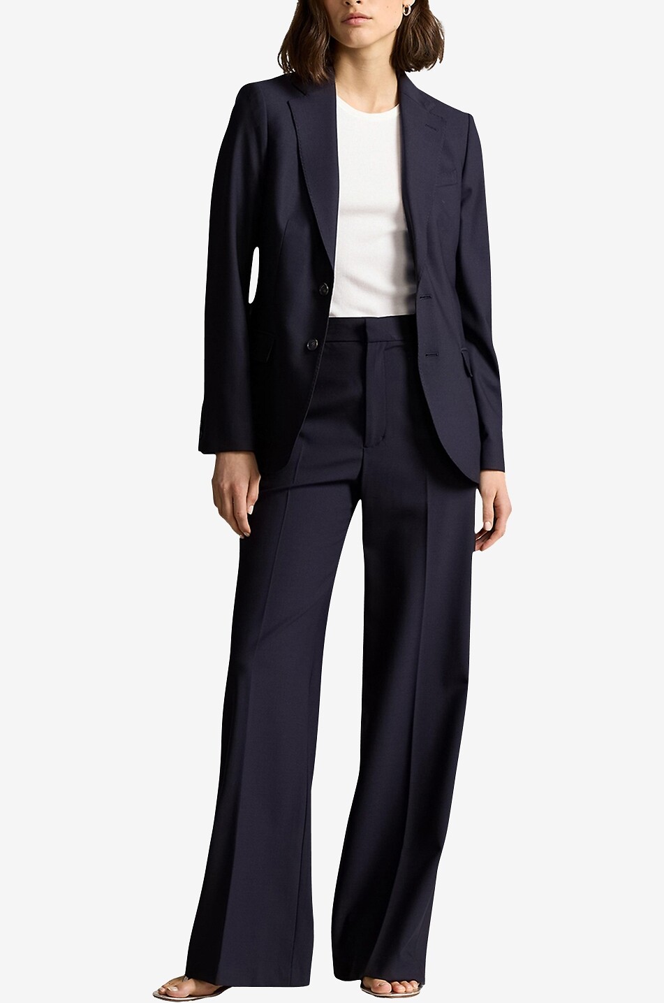 POLO RALPH LAUREN Wool stretch single-breasted blazer Women DARK BLUE 4