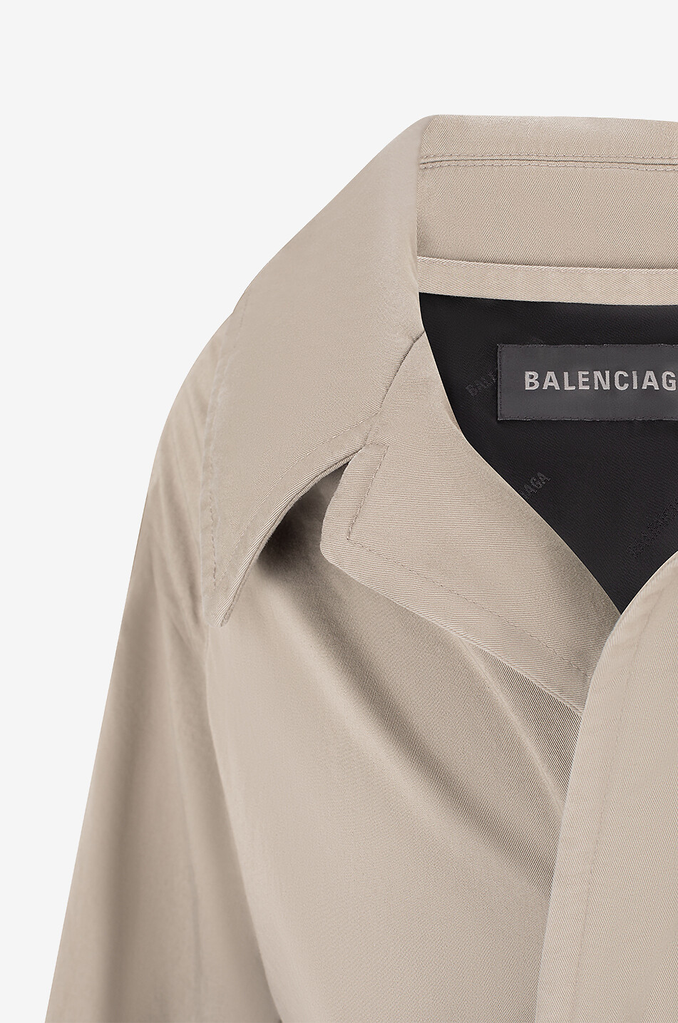 BALENCIAGA Weiter Baumwolltwill-Mantel Carcoat Off Shoulder Herren BEIGE 3