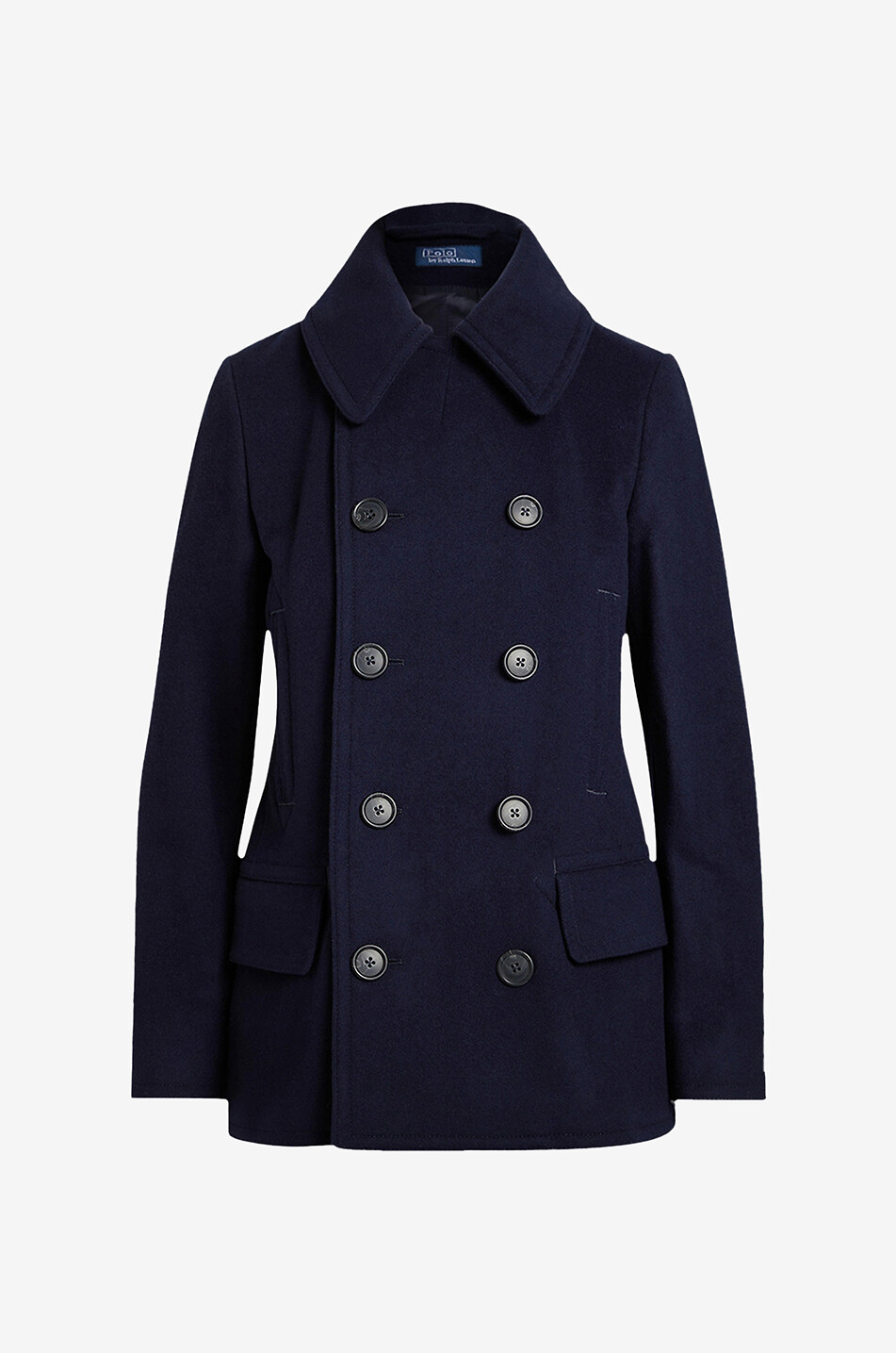 Wool and cashmere fitted peacoat