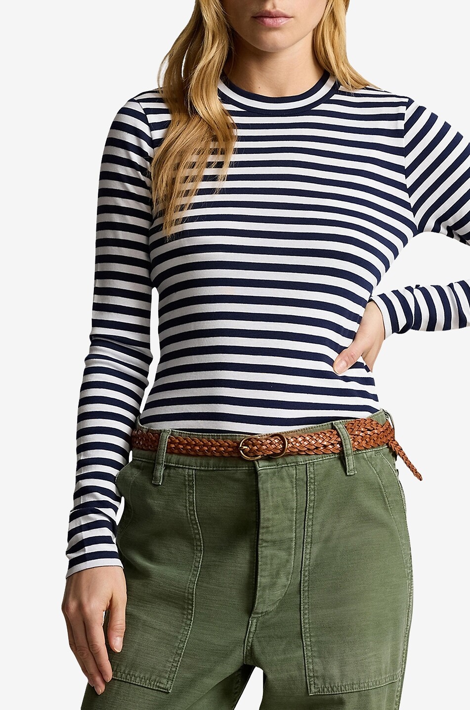 POLO RALPH LAUREN T-shirt rayé ajusté à manches longues Femme MULTICOLORE 2