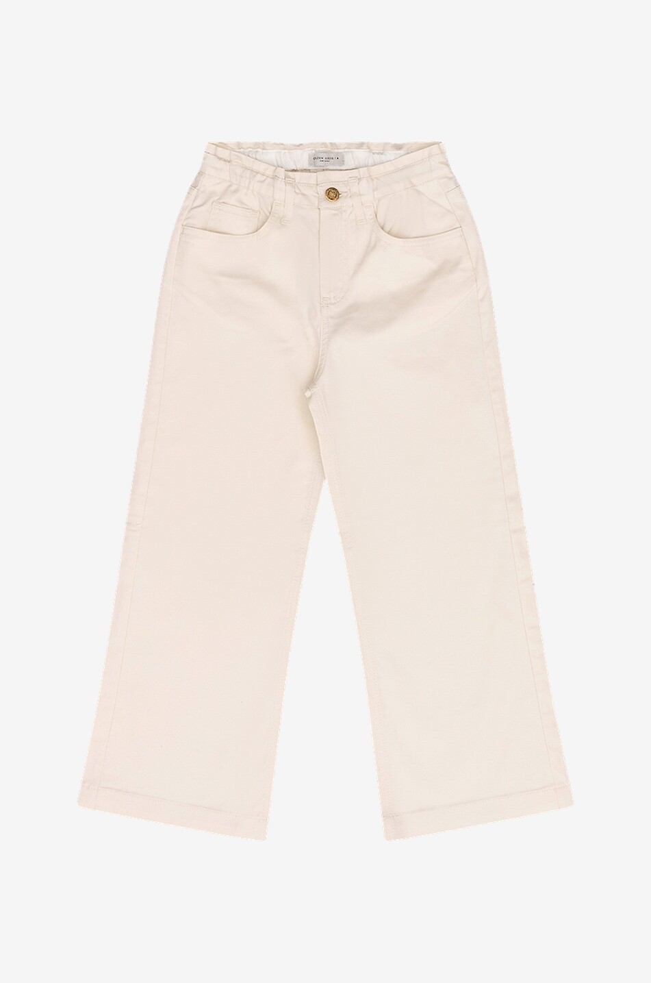 Girl's wide-leg gabardine paperbag trousers