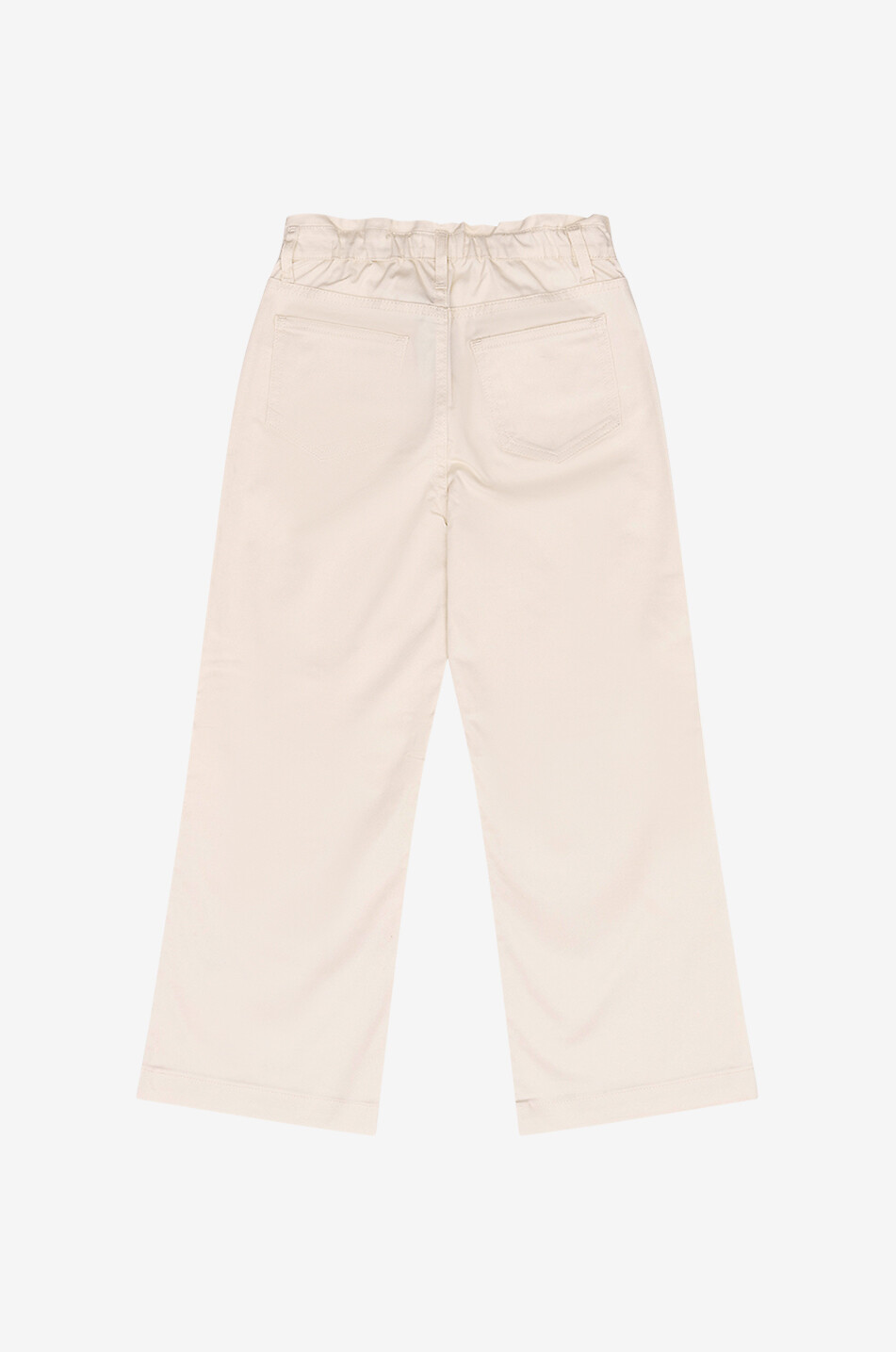 Girl's wide-leg gabardine paperbag trousers
