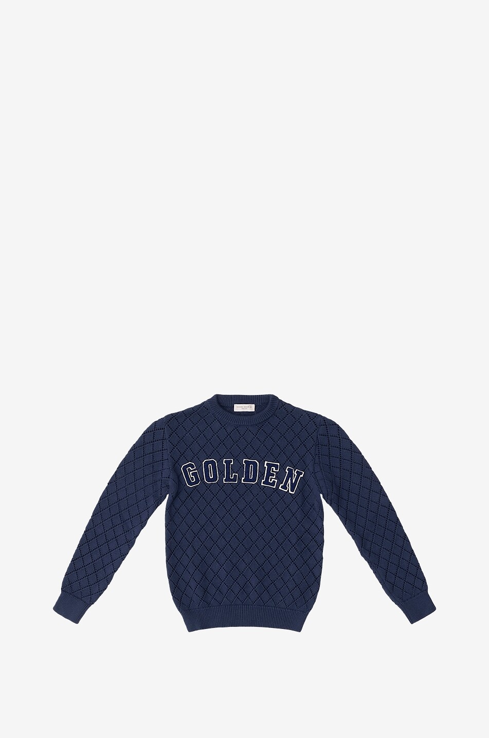 GOLDEN GOOSE Golden Pascal boy's openwork knit jumper Boy DARK BLUE 1