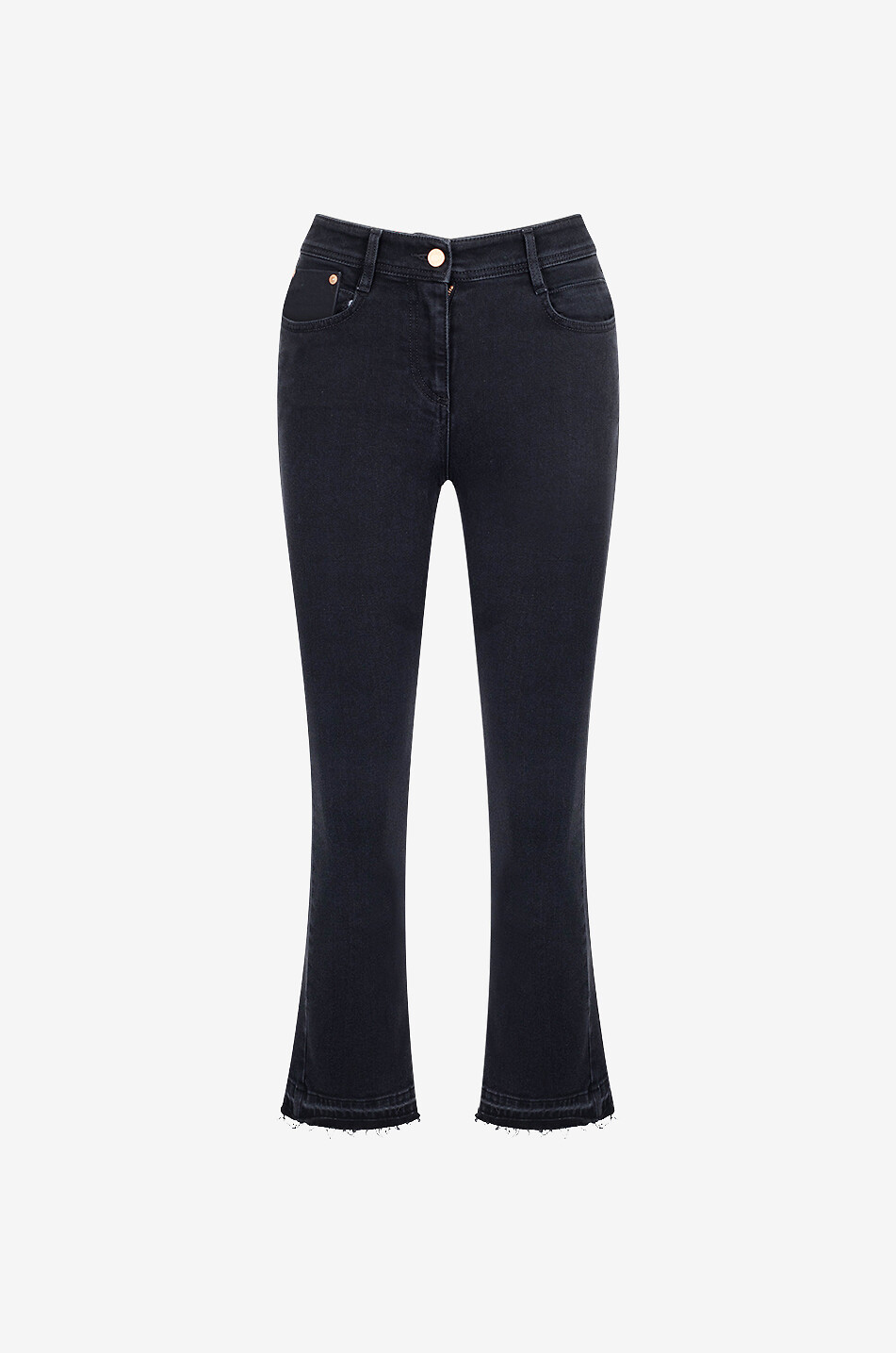 Jean bootcut effiloché en coton et lyocell Ankie