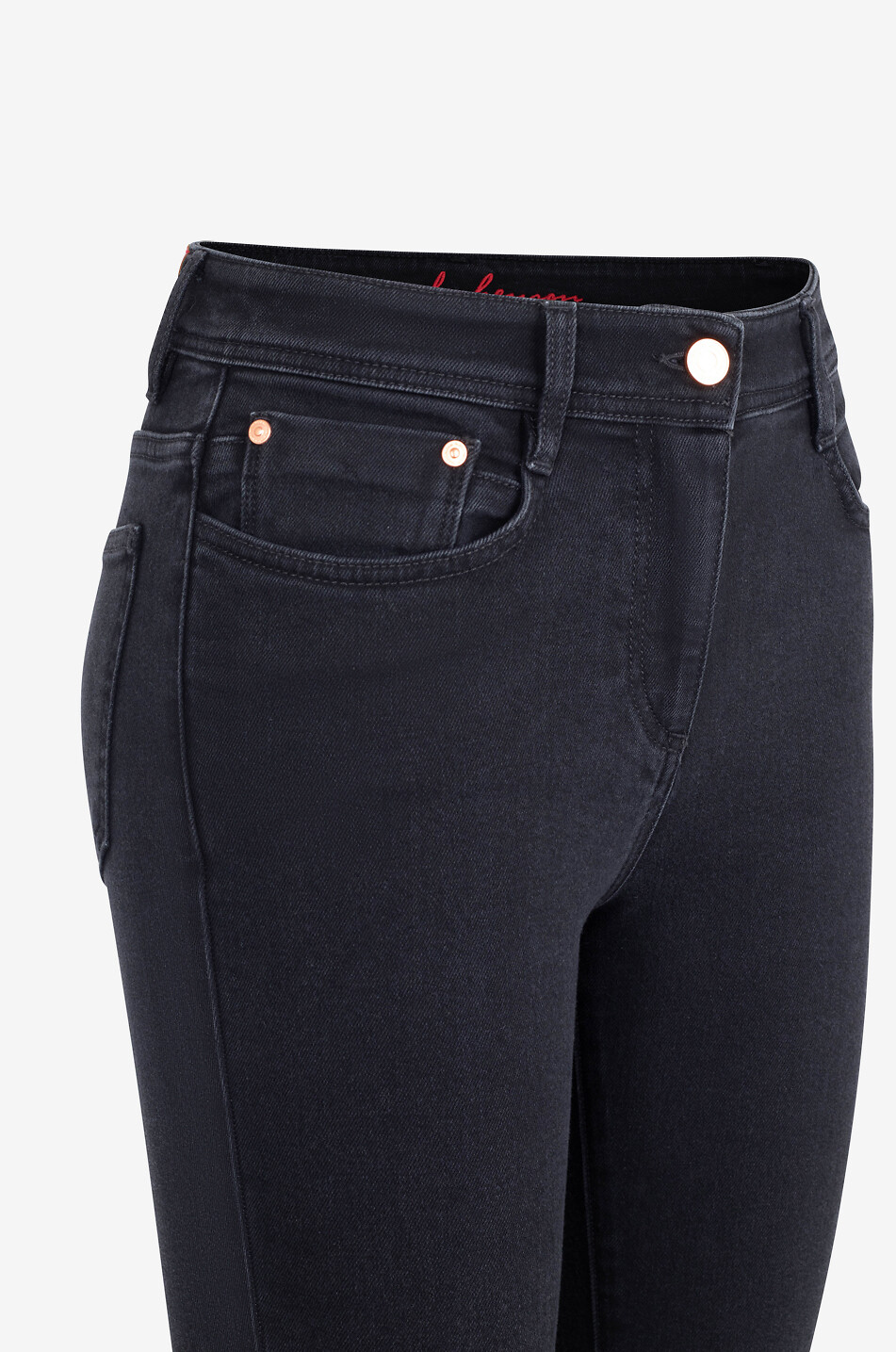 PAMELA HENSON Jean bootcut effiloché en coton et lyocell Ankie Femme NOIR 3