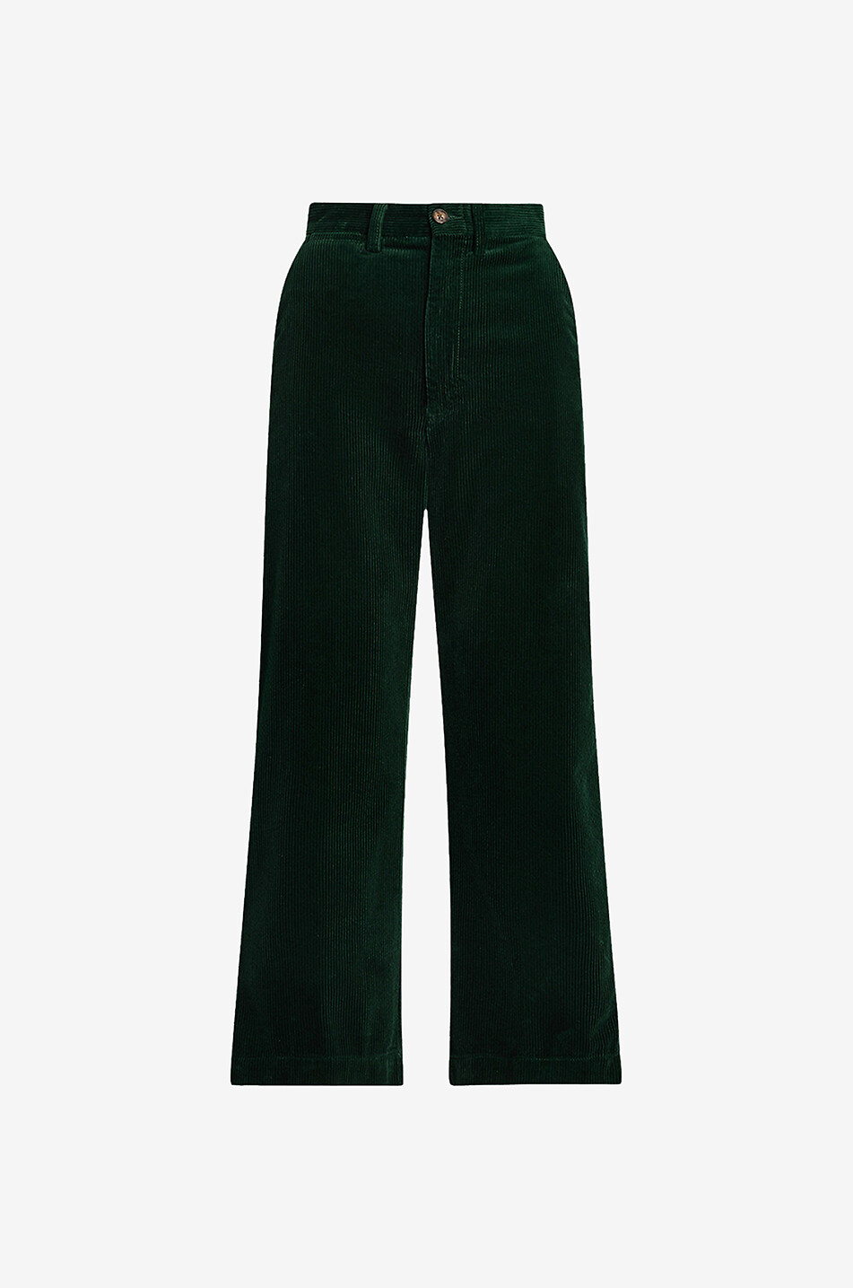 Cropped wide-leg corduroy trousers
