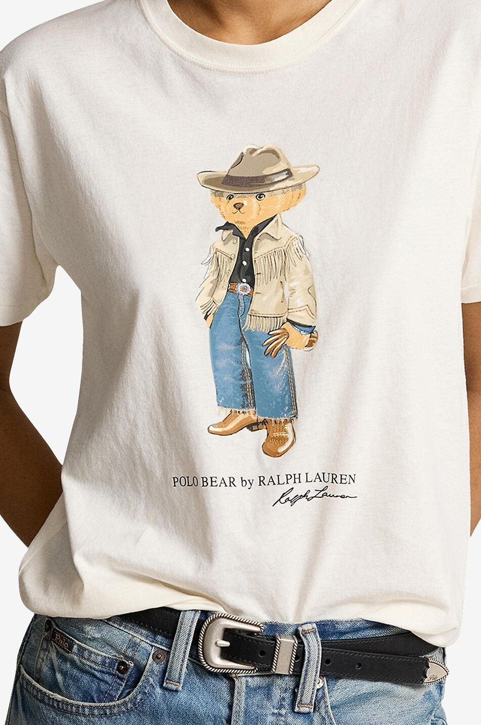 POLO RALPH LAUREN Cowboy Polo Bear short-sleeved T-shirt Women EGGSHELL 5
