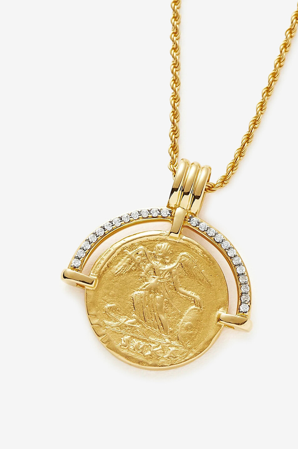 MISSOMA Lucy Williams Fortuna Arc Coin medal gold-tone necklace Women GOLDEN 4