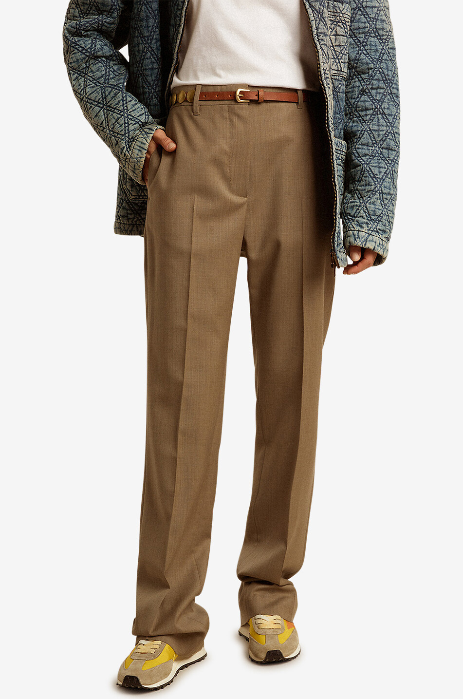 GOLDEN GOOSE Marghera straight-leg wool trousers Women CAMEL 2