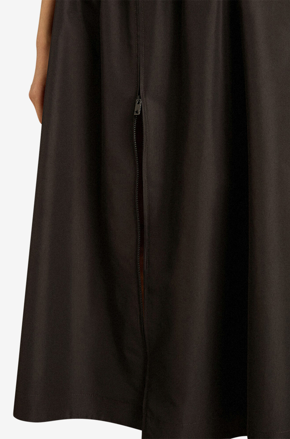 GOLDEN GOOSE Journey flared nylon midi skirt with zip Women BLACK 5