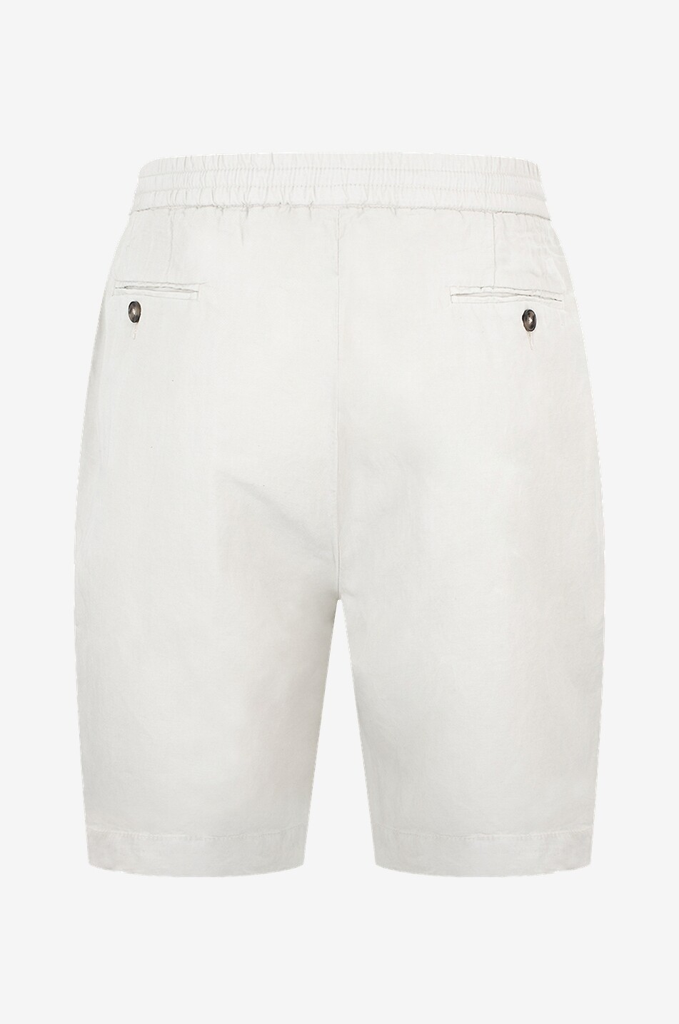 Officine Generale offers Men's White Julian Belted Cotton/Linen Blend Twill Shorts 31