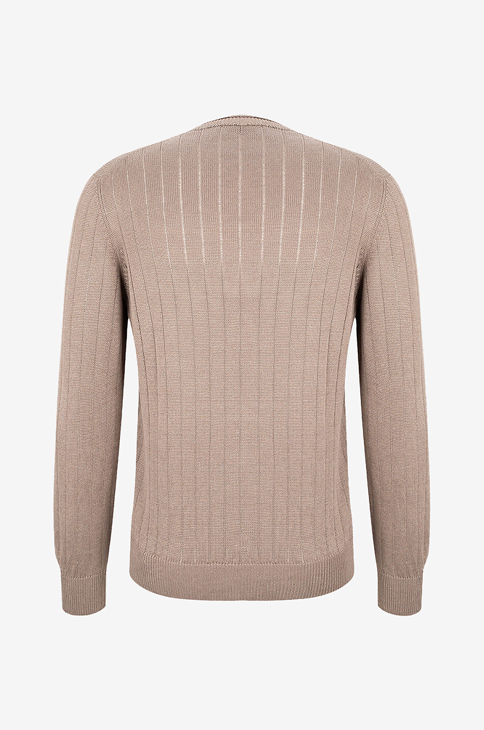 Pull à col rond en lin et coton ajouré