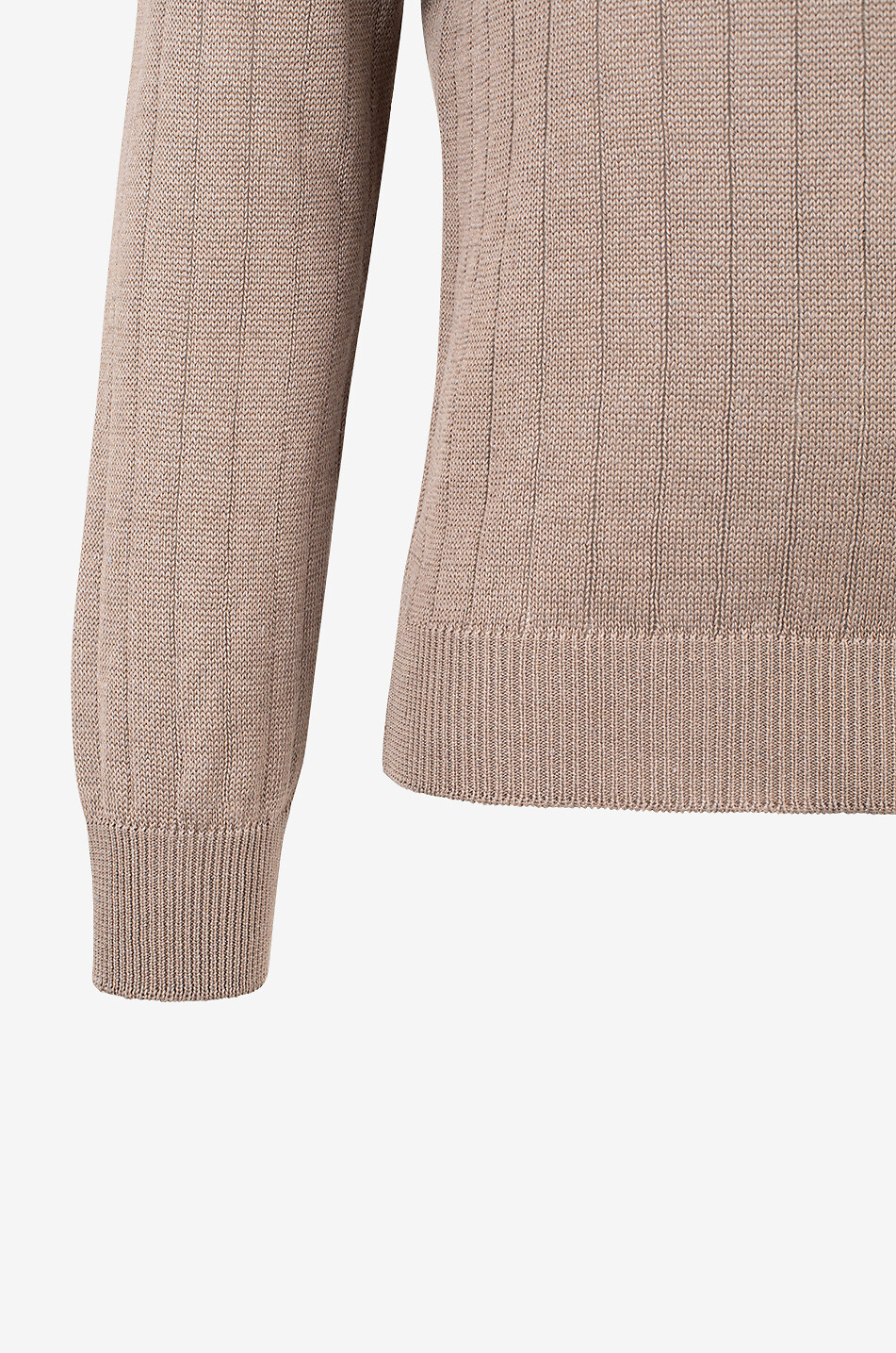 Pull à col rond en lin et coton ajouré