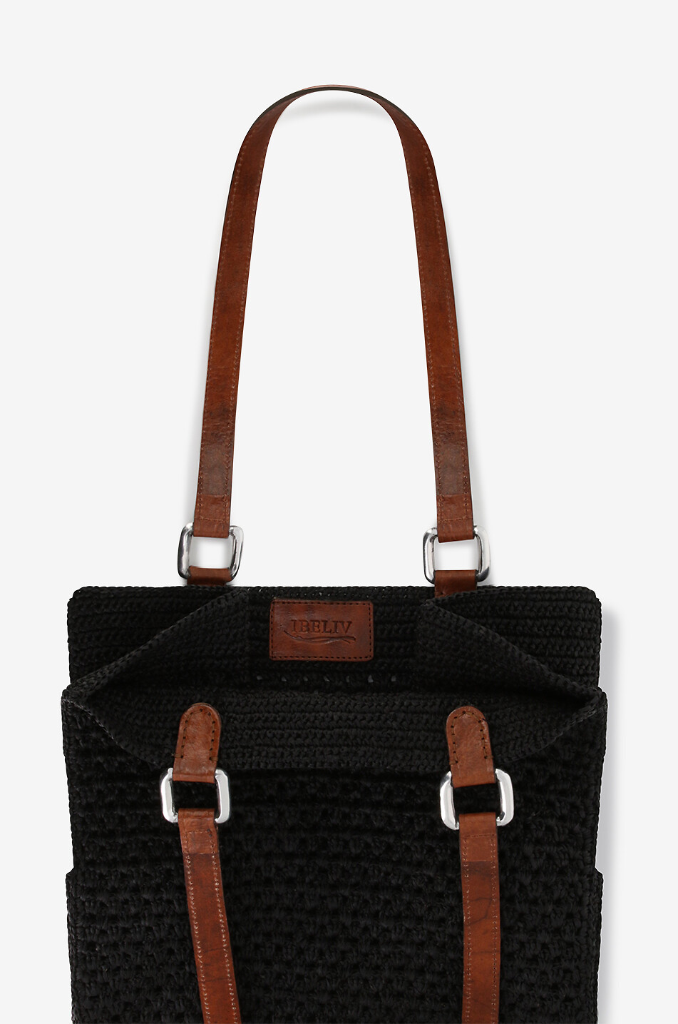IBELIV Shopper aus Raffiabast Irina Damen SCHWARZ 3