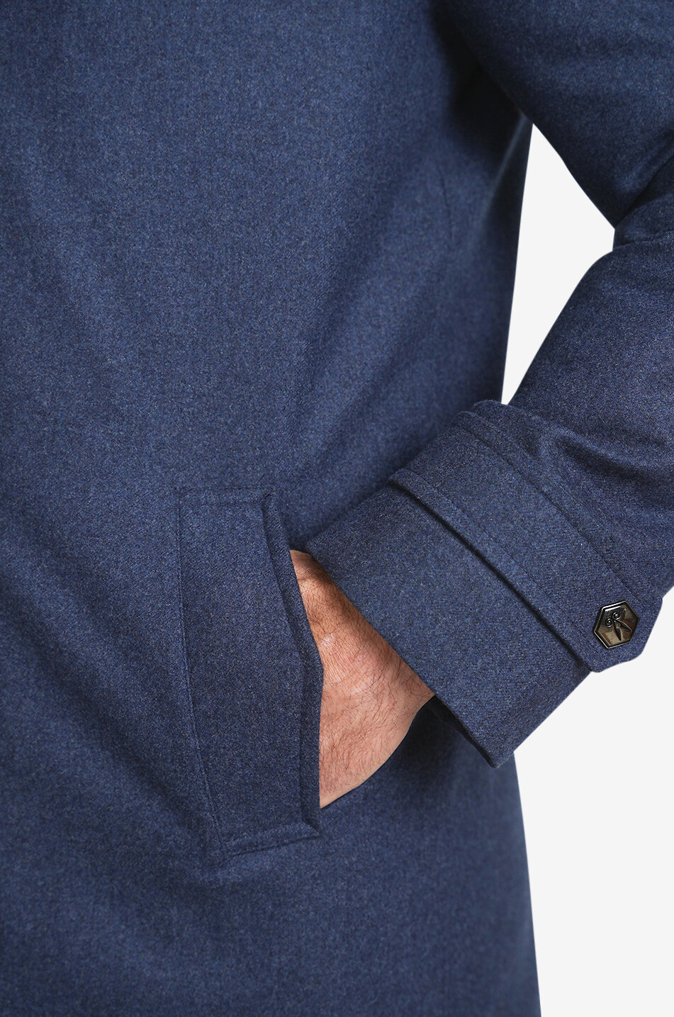 NORWEGIAN WOOL Wool three-quarter length coat Men MEDIUM BLUE 7