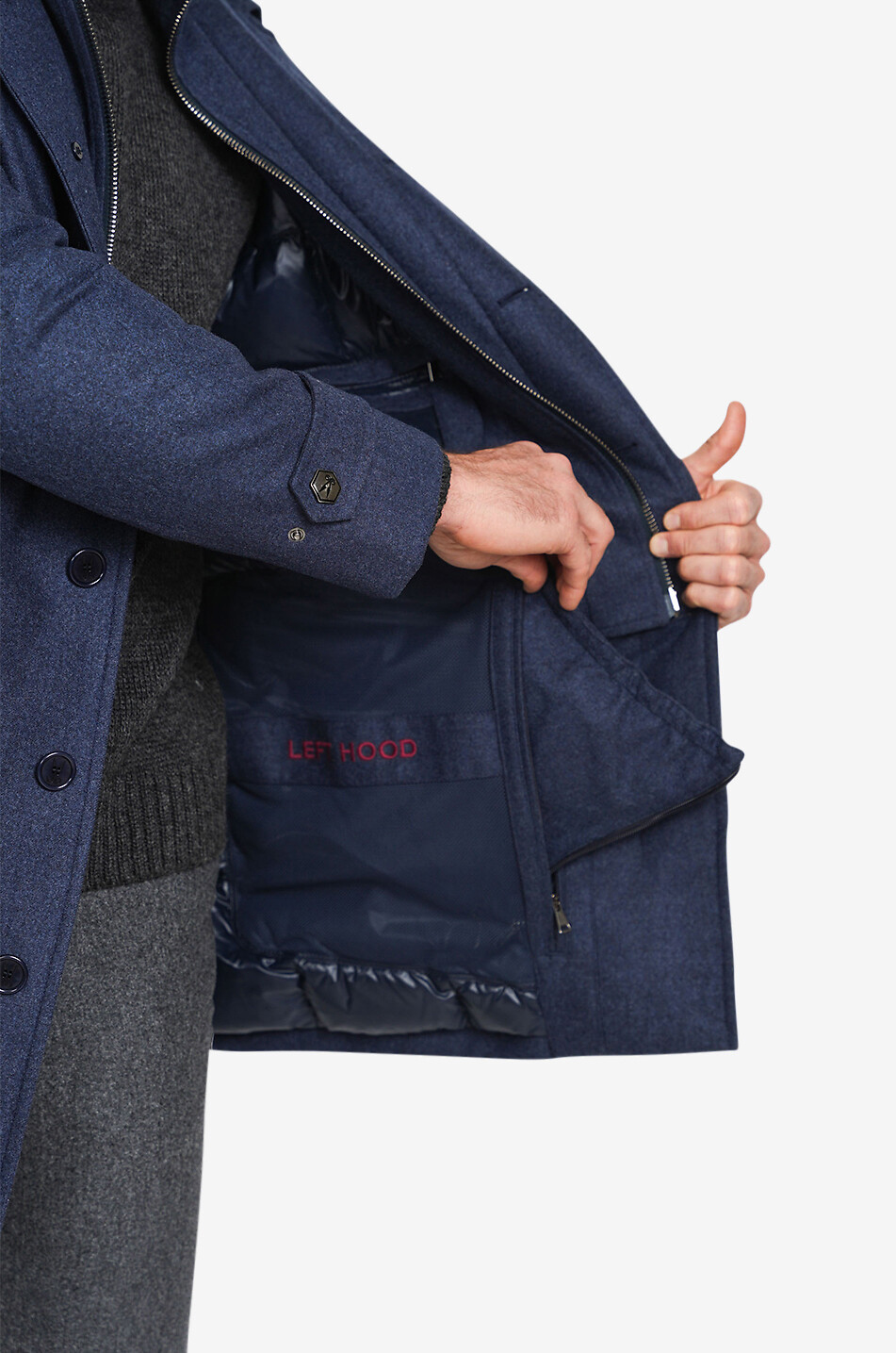 NORWEGIAN WOOL Wool three-quarter length coat Men MEDIUM BLUE 8