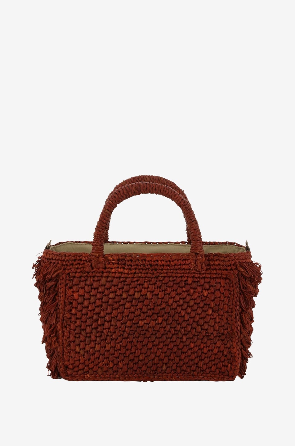 IBELIV Handtasche aus Raffiabast Cocktail Damen DUNKELBRAUN 1