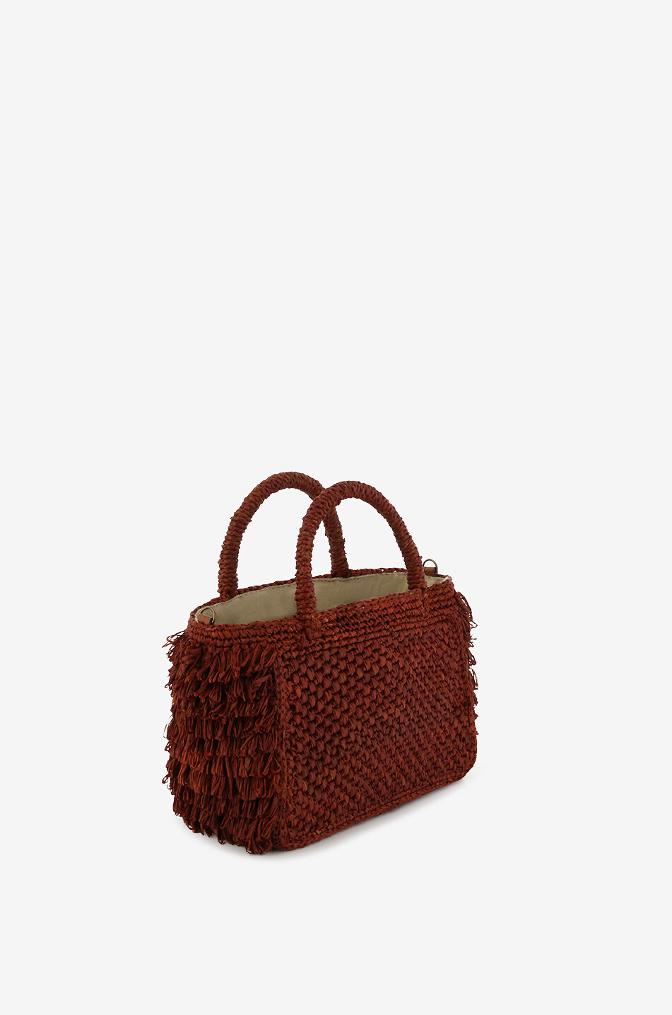 IBELIV Handtasche aus Raffiabast Cocktail Damen DUNKELBRAUN 2