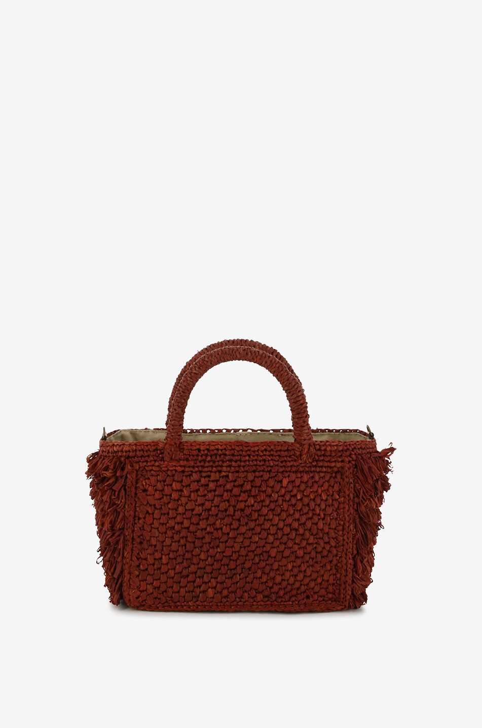 IBELIV Handtasche aus Raffiabast Cocktail Damen DUNKELBRAUN 3