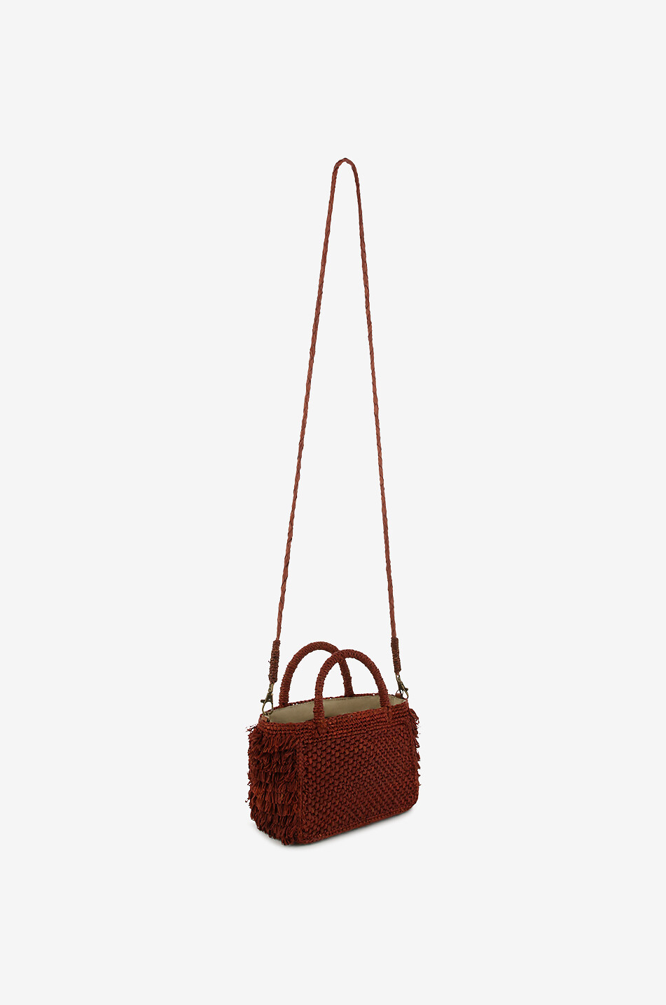 IBELIV Handtasche aus Raffiabast Cocktail Damen DUNKELBRAUN 5