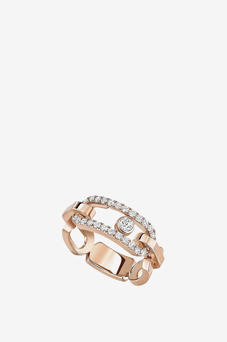 Move Link pink gold and diamond ring