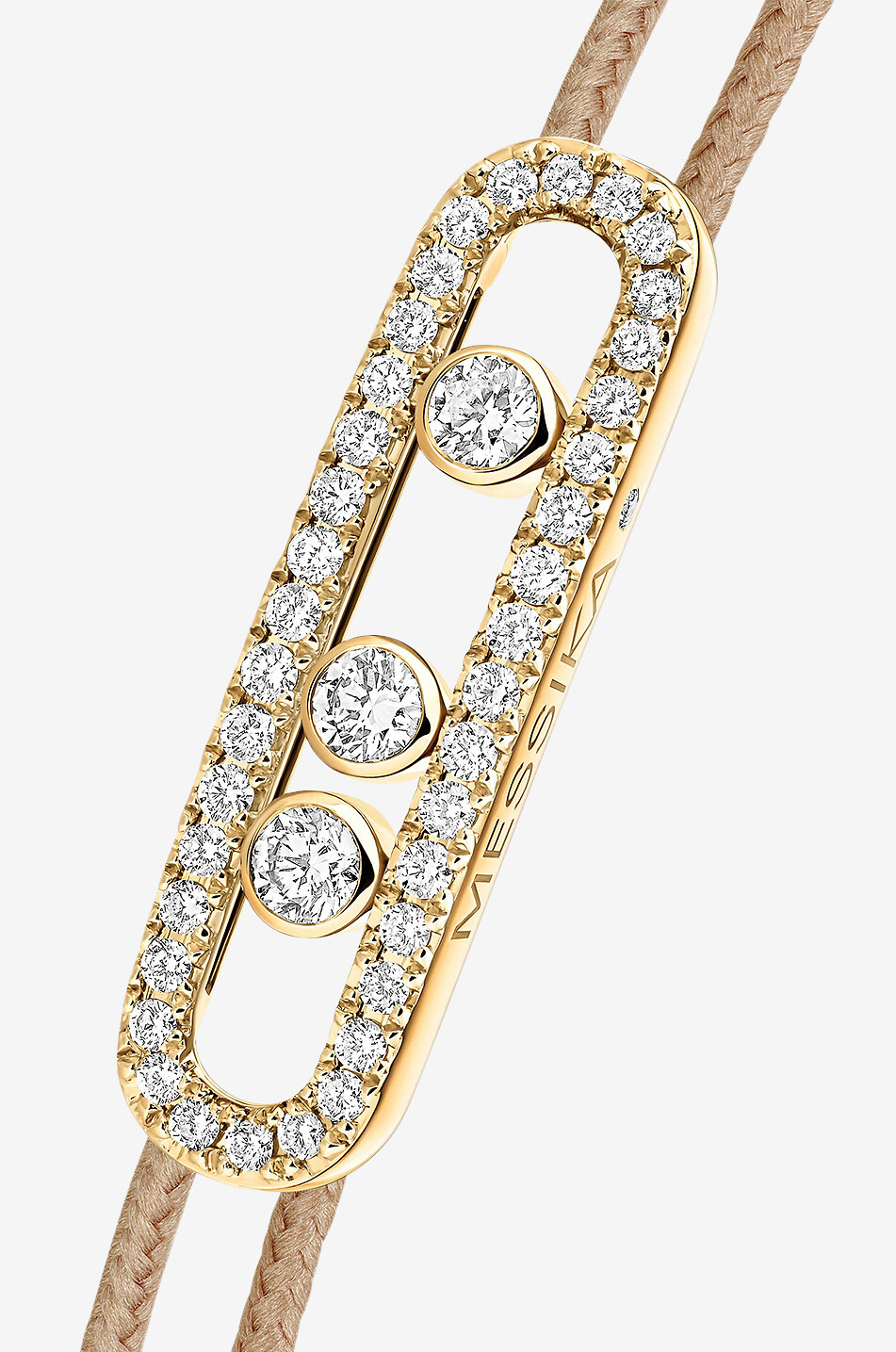 MESSIKA Messika Care(s) Beige cord bracelet with yellow gold and diamond element Women YELLOW 3