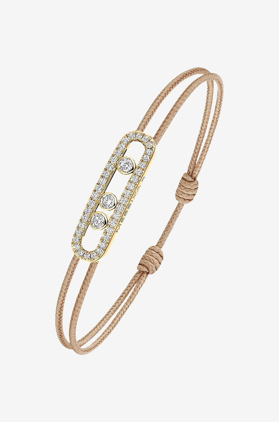 MESSIKA Messika Care(s) Beige cord bracelet with yellow gold and diamond element Women YELLOW 1
